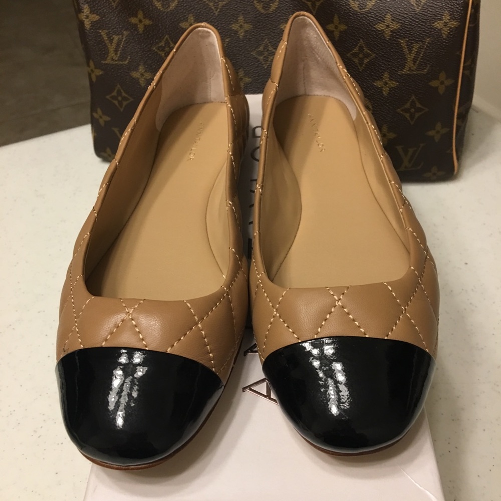 Ann Taylor Laddy2 Quilted Cap Toe Ballet Flats 7